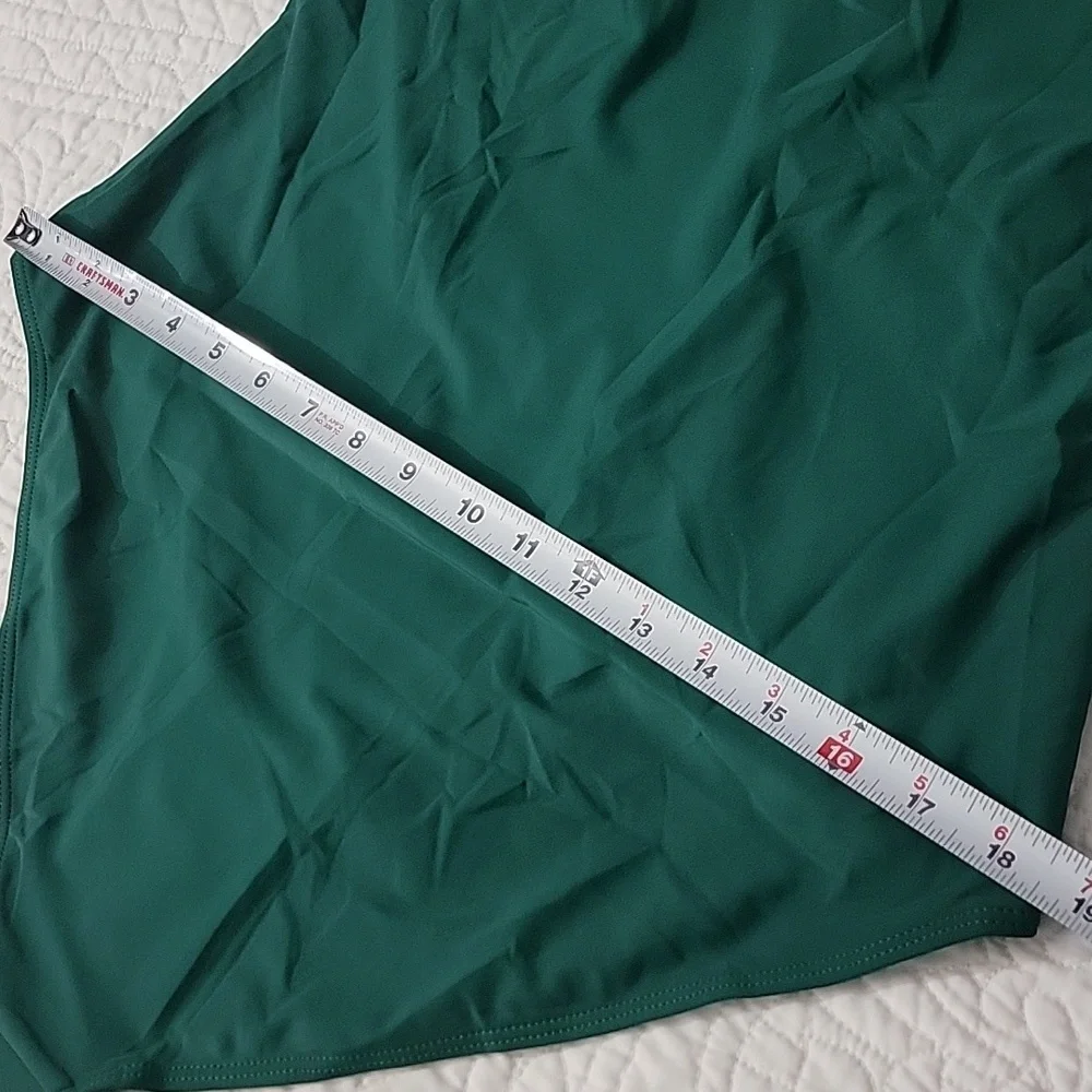 Emerald Green Rouche Tummy Control Retro Push-up One-Piece Swimsuit Plus XXL - Picture 7 of 13